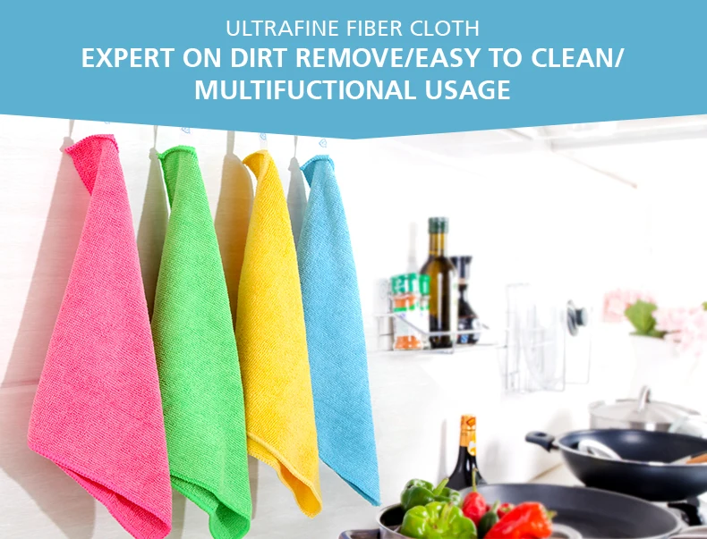Electrostatic Dust Collection Microfiber Towel 4 Colors 4pcs Per Bag