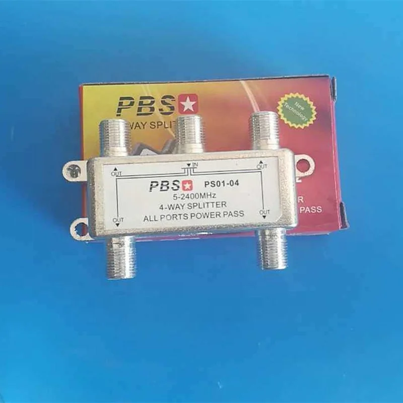 Satellite Signal Tv Splitter 4 Ways 52400mhz Homeuse With Zinc Alloy