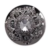 Sparkly Rhinestone Button Wedding Black Alloy Flatback Buttons For Head-wear Button