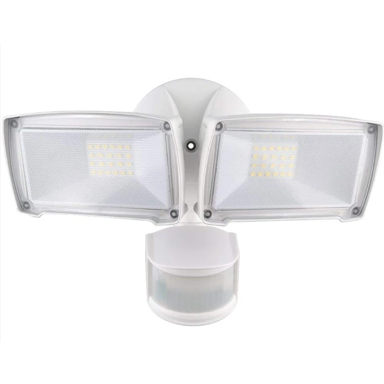 New double head led flood light 240 degree outdoor led security light with motion sensor