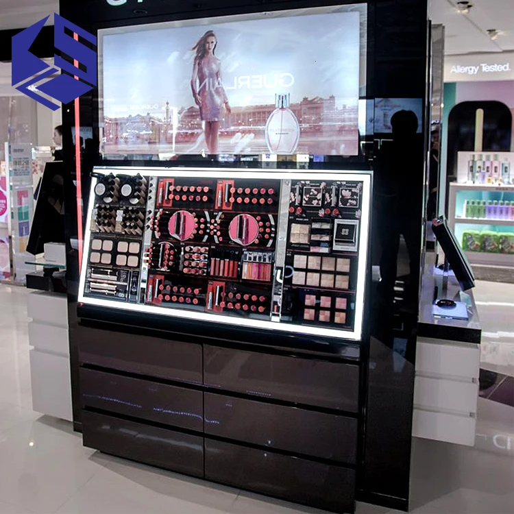 Customized Design Cosmetic Store Display Furniture Wooden Makeup