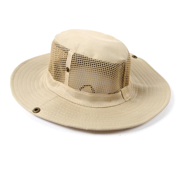 Mens Outdoor Fishing Hiking Outback Safari Vented Sun Hat Wide Brim
