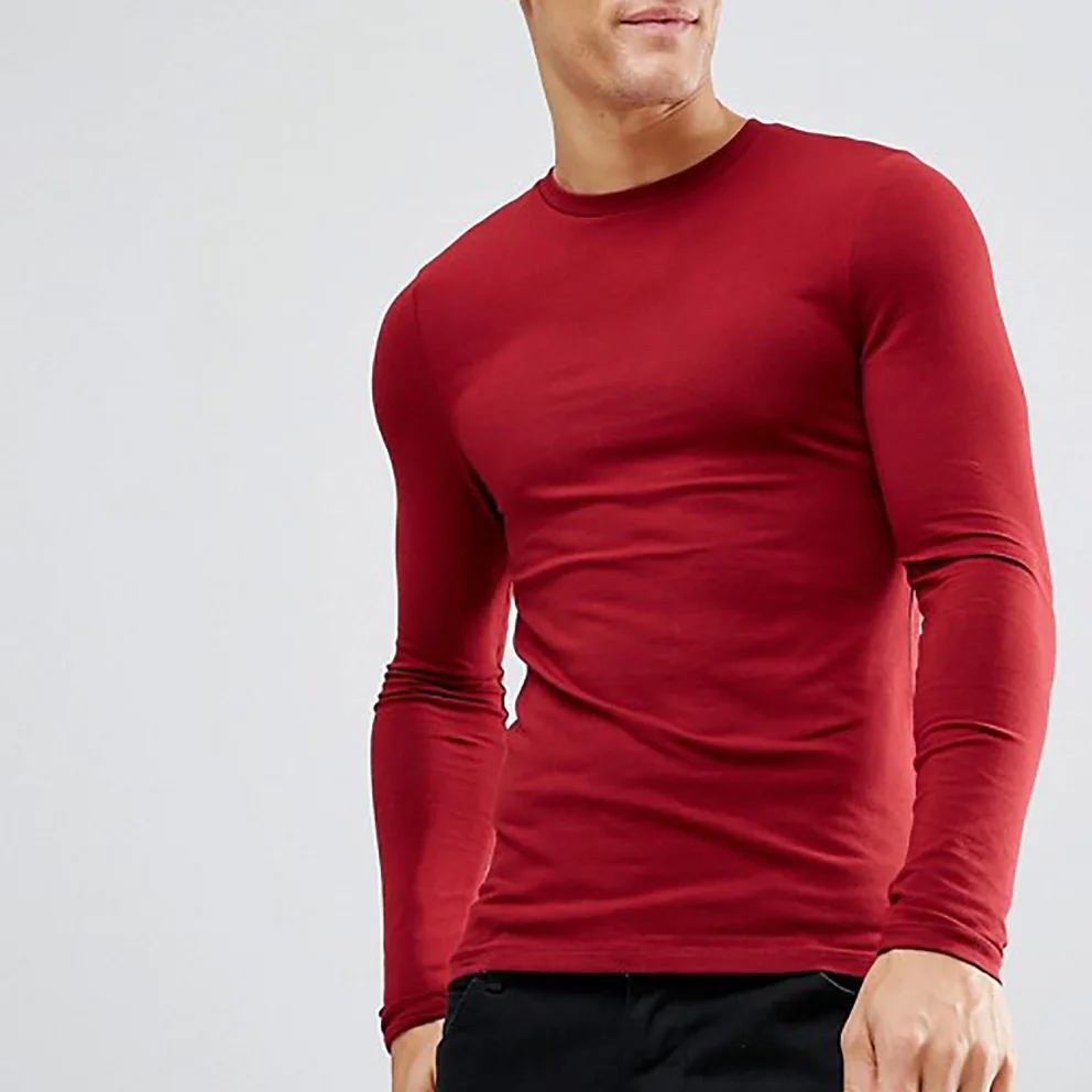 Long Sleeve Mens Clothing Tight Fit Gym Wear Mens T Shirts Sports Wear ...