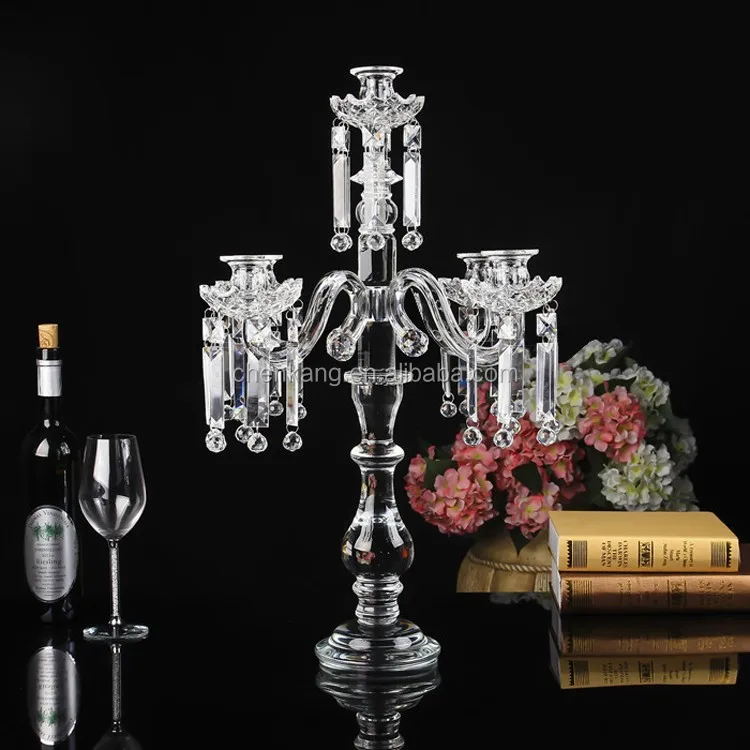 24" Crystal Bling Home Decor 5 Lights Crystal Cheap Candelabra