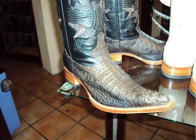botas de avestruz y cocodrilo