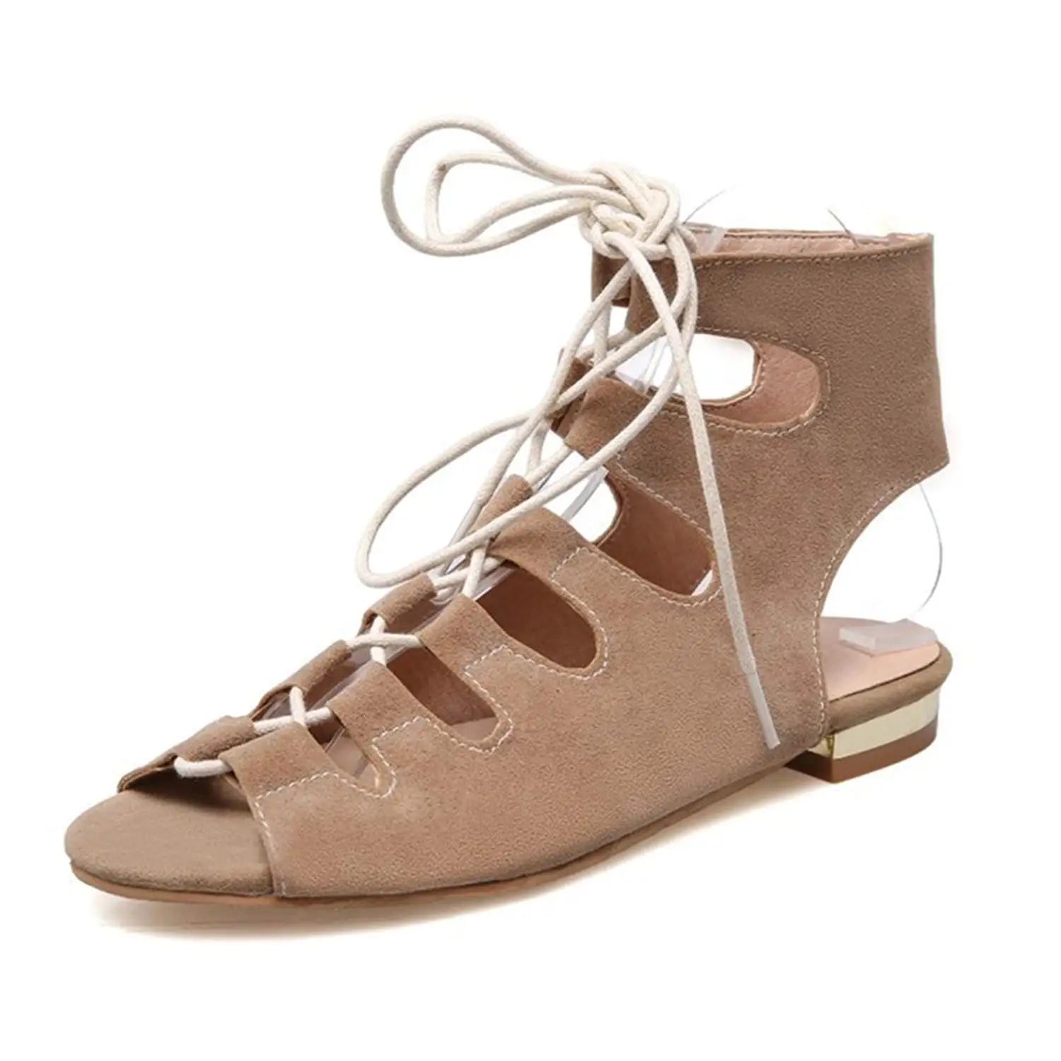 caged low heel sandals
