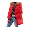 New Look Red Women Winter Padded Jacket Coat With Faux Fur Hood