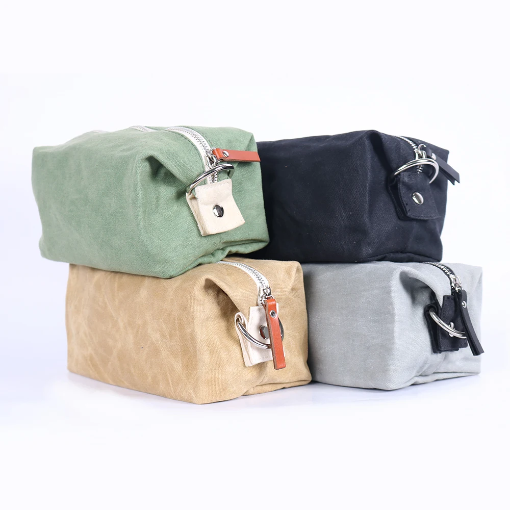 men's waxed canvas toiletry bag