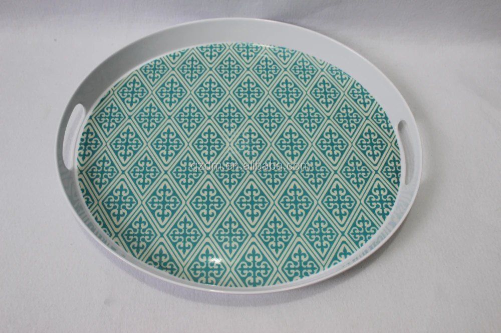 Melamine Serving tray Plastic oval with handle
