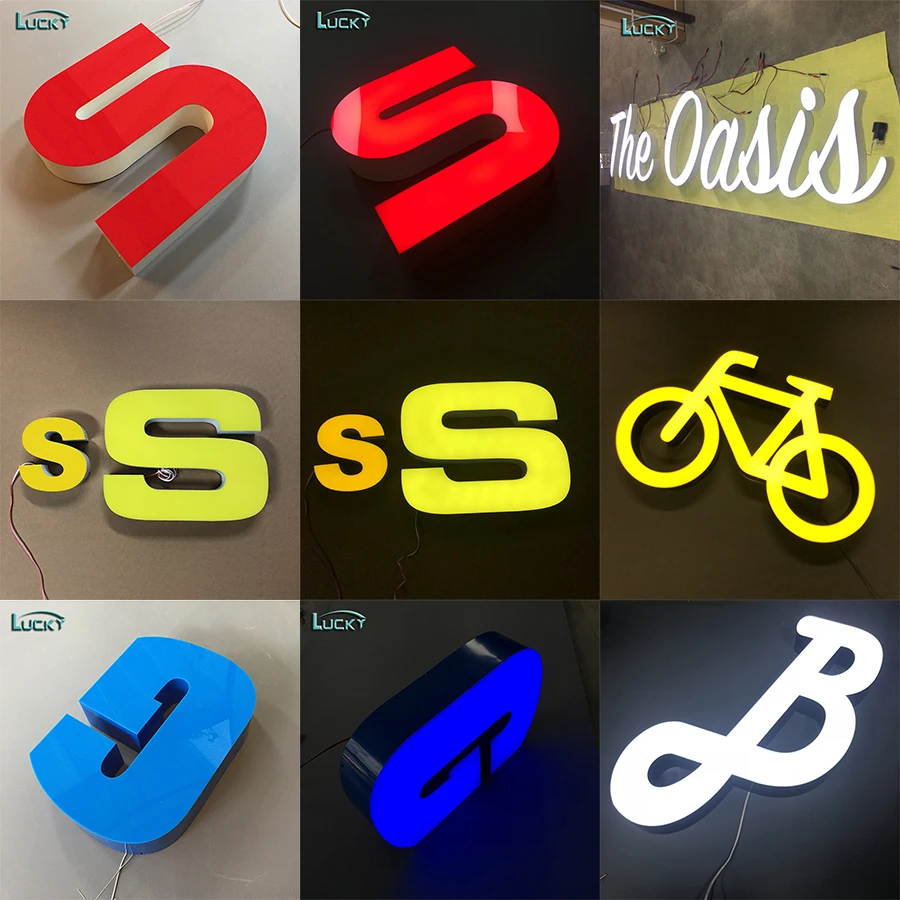 Diameter is 72cm Round shape led light box letter single side 3d