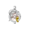 Sylvester and Tweety 925 sterling silver cartoon jewelry pearl cage pendant for DIY