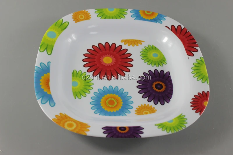 23cm melamine square suop plate for American market