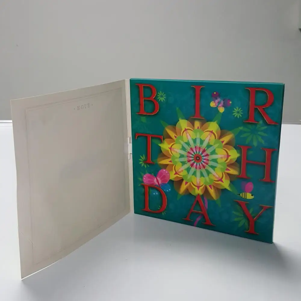 New arrival custom led light wedding invitations memory music greeting cards