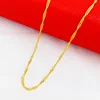 New Arrival Single Wave Chain Necklace 24k Gold Twisted Singapore Chain Women Necklace