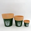 Personalized Ceramic terra cotta effect flower pot planter garden decor set of 3