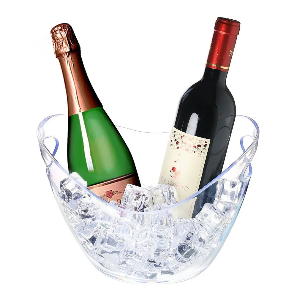 Hot Sale Clear Acrylic Ice Bucket Small Plastic Wine Cooler For Bar Weddings Party With Factory
