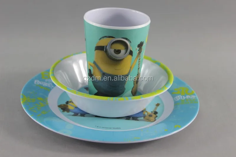 3pcs Melamine kid's dinnerware ,Melamine Infantil dinner set