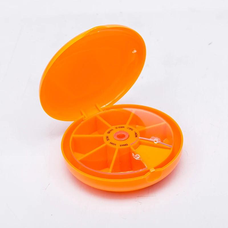 Folding Round Shape Child Proof Pill Box Case 7 Days Buy Pill Box 7