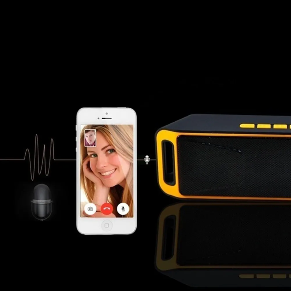 2017 new arrival Stereo Deed Bass Speaker Wireless Portable Bluetooth Speaker With TF Card and FM Radio Factory supply