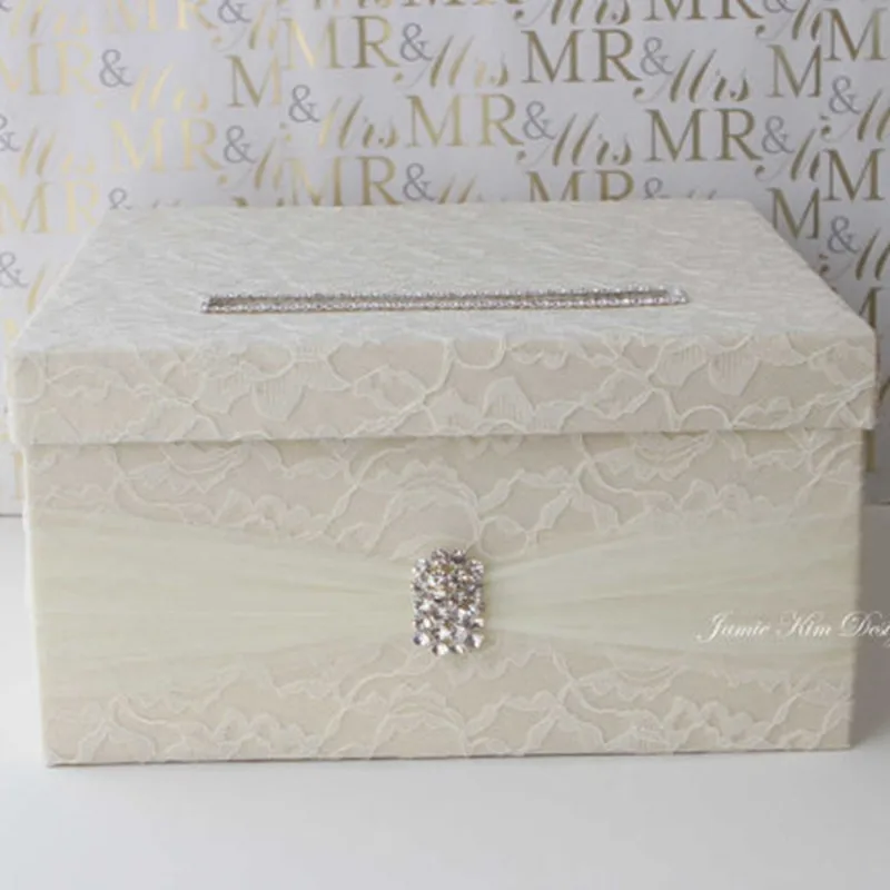 14x14x7inch Laced Wedding Card Box Custom Card Box Card Box For Wedding Buy Wedding Box,Card