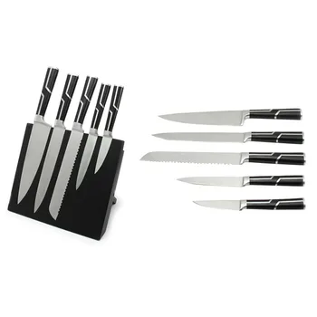 Stainless Steel 5pcs Carving Knife Set With Magnetic Wooden Block - Buy ...