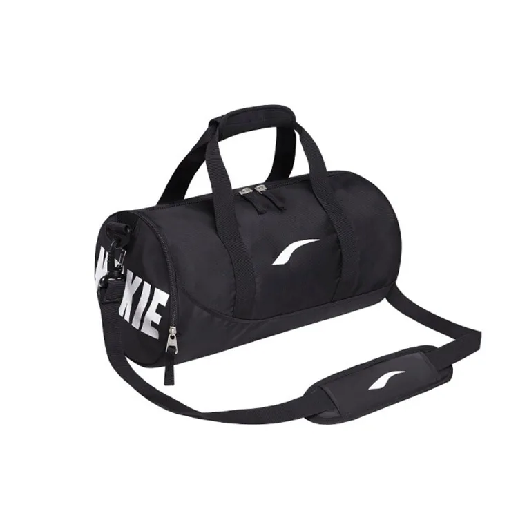 Weekend Nylon Team Duffel Bag Sports Cross Body Black Gym Bag With