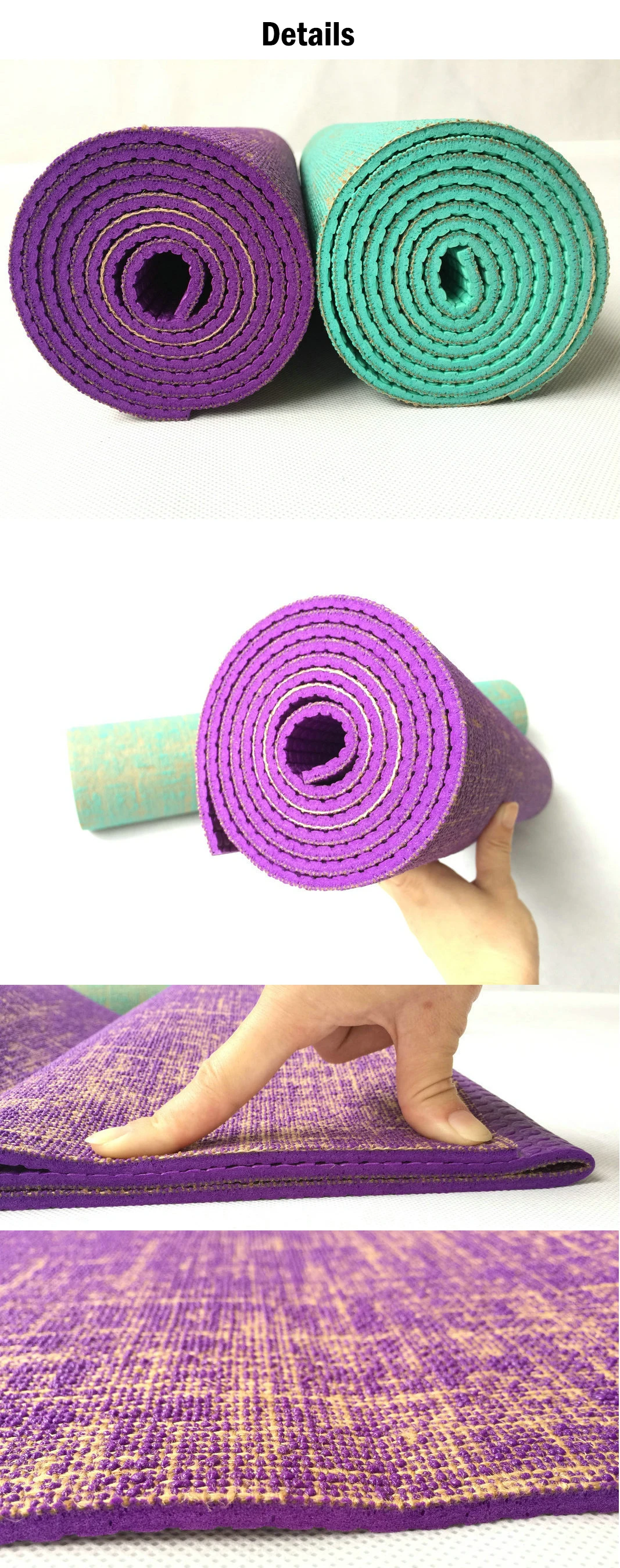 Wholesale Yoga Mat Custom Printed Non Slip Pvc Mat Eco Friendly Jute