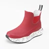 Fashionable EVA soles ladies rubber rain boots red water boots adult cement boot