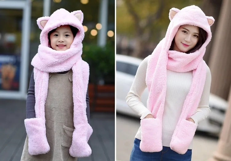 Flannel fleece fabric throw cute animal shape baby hooded blanket