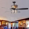 Factory Price Wholesale Modern Style Decorative Crystal Contemporary Emergency Ceiling Fan with UL
