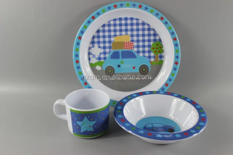 3PCS 100% Melamine Kid's Dinner set LFGB