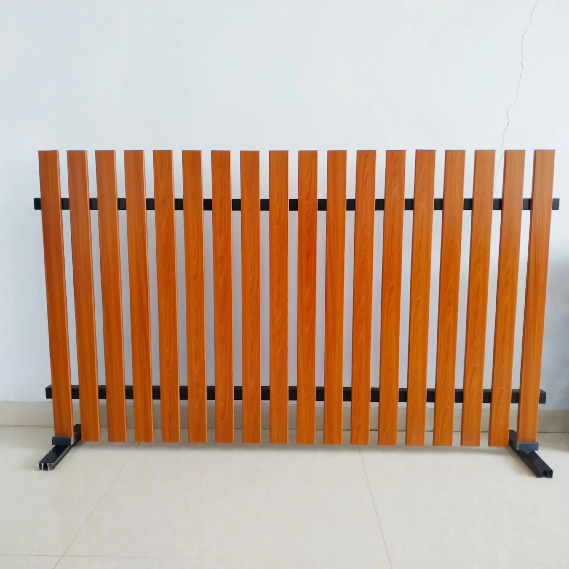 Privacy Fence Aluminum Black No Dig Horizontal Slat Aluminum Fence