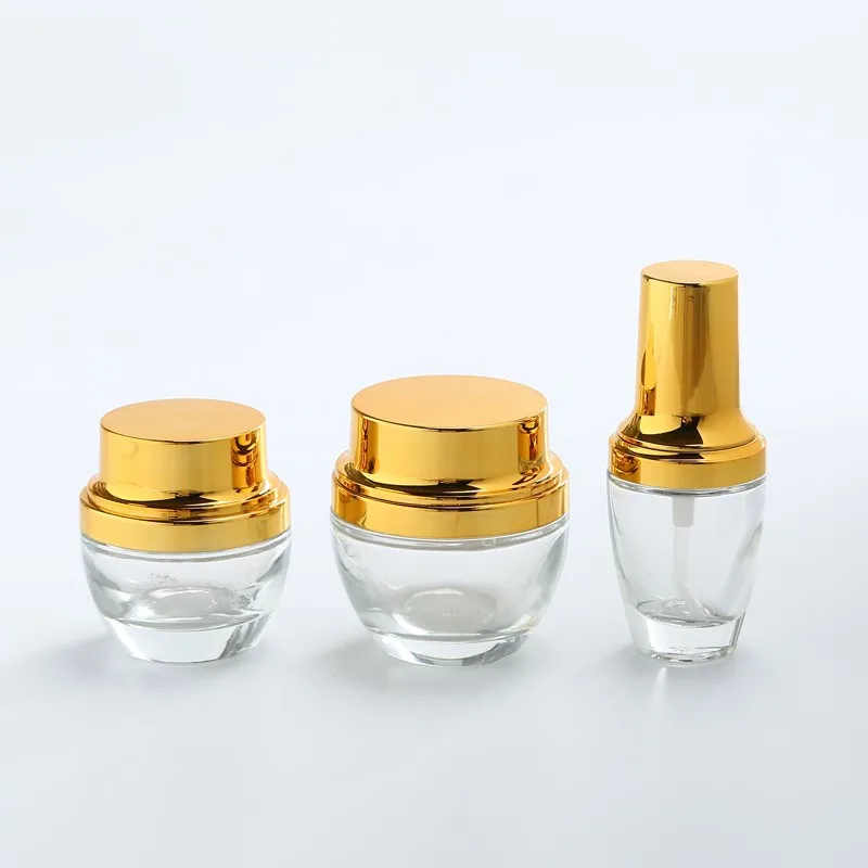 20ml 30ml Package Body Lotion Emulsion Glass Bottle With Plastic Pump