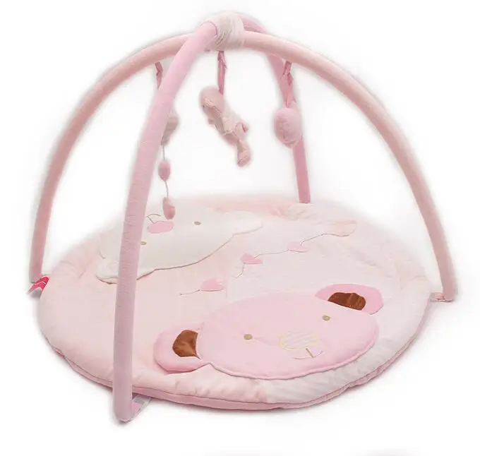 Top Selling On Amazon Lovely Pink Round Mat Baby Play Mat With Baby Teether Buy Super Soft