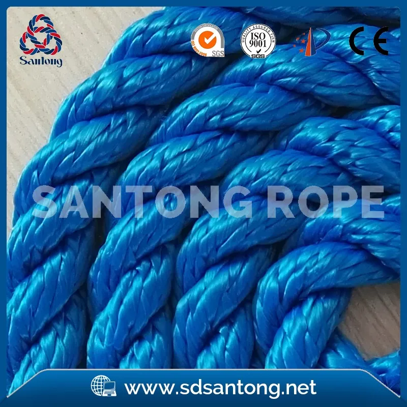 Top quality customized package and size Nylon/ Polyester 3 strand twisted marine rope for sailing boat, yacht marine rope