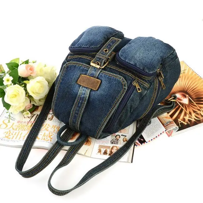 Hot Sale Fashion Trend Jean Backpack Fashion Denim Backpack Stylish
