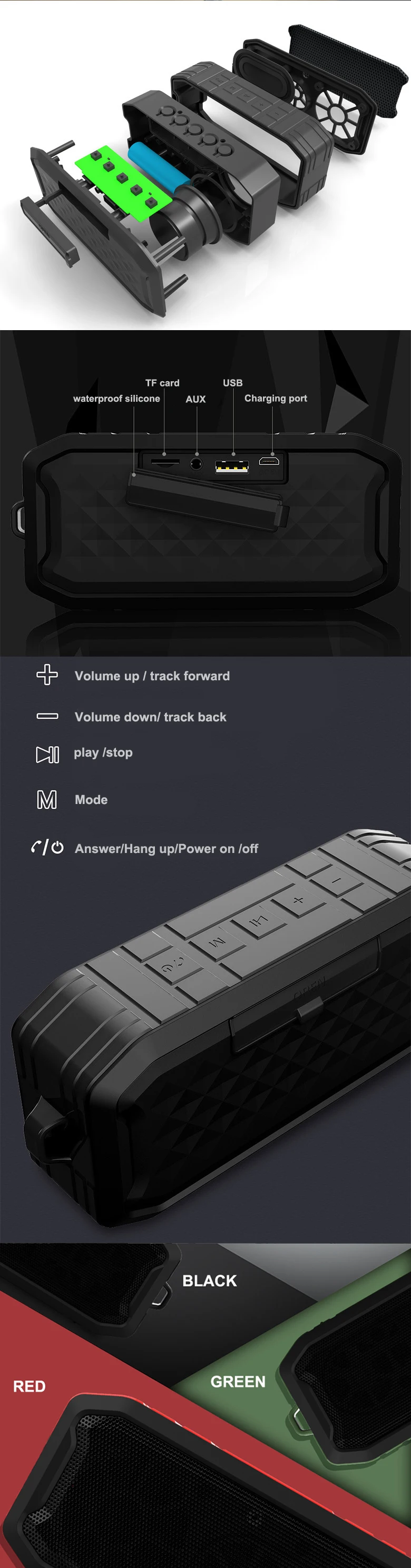 China factory IPX7portable waterproof wireless speaker outdoor subwoofer speaker - ANKUX.COM