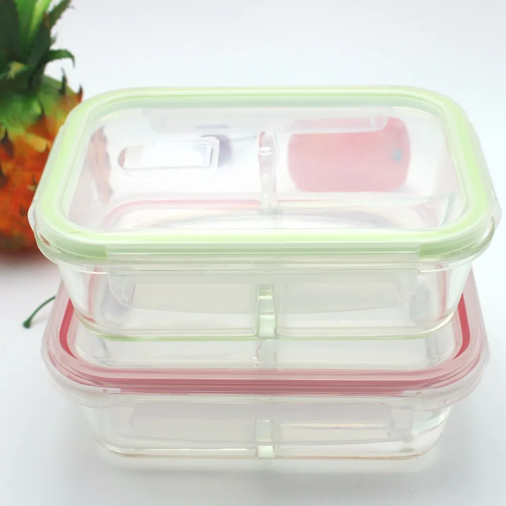 3 Compartment Glass Meal Prep High Borosilicate Food Storage Containers ...