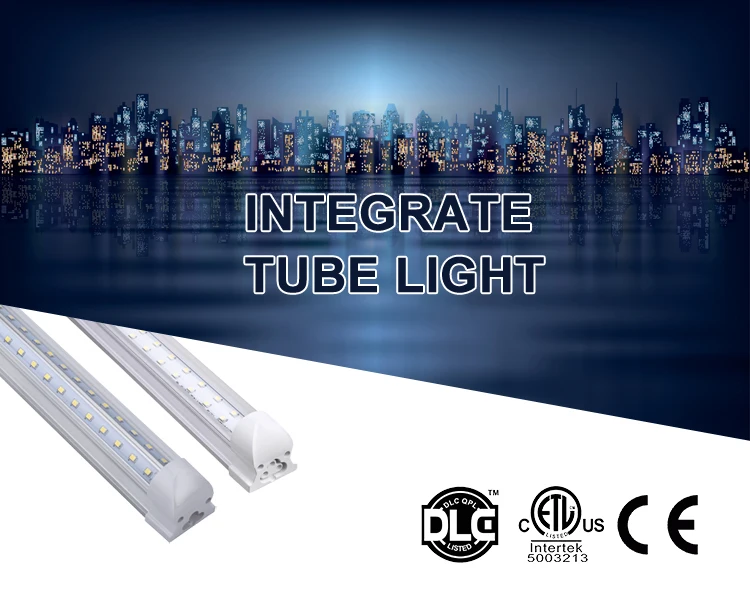 Popular design t8 V shape 8ft 60w 6500k integrated tube light