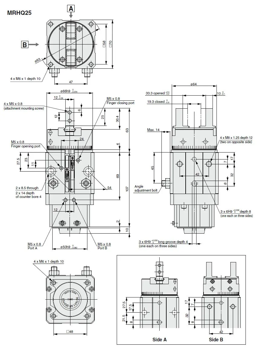 Smc Style Penumatic Rotary Cylinder Air Cylinder With Mrhq Series Buy