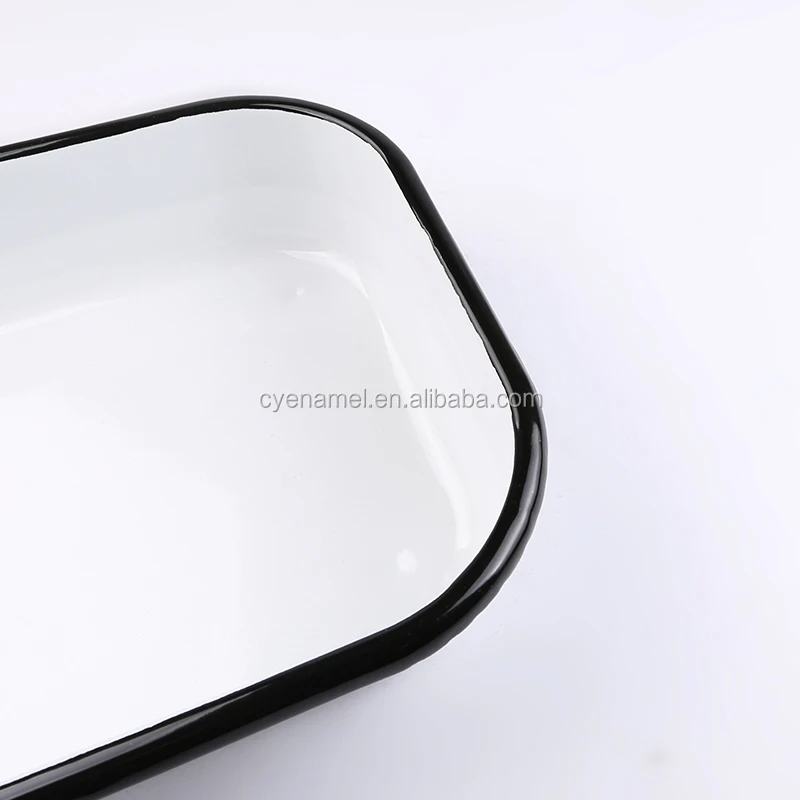 Good Selling Baking Dishes & Pans White Square Enamel Bakeware Baking