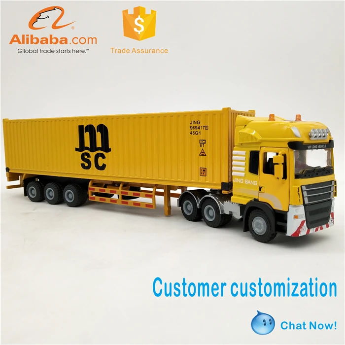 1 50 diecast container truck model MSC container truck model model container truck with scale