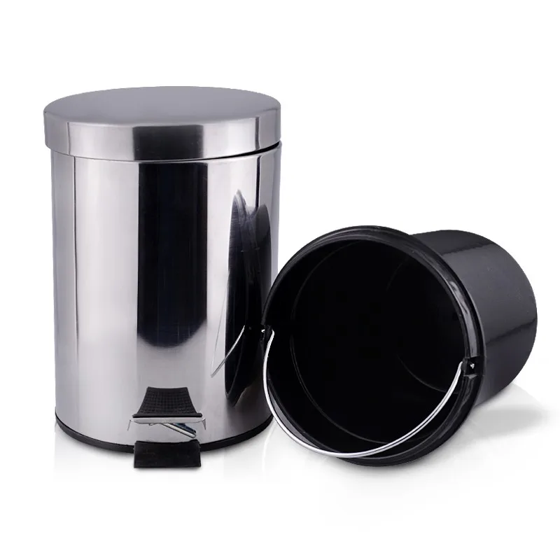 Cheap Bulk Dustbins Stainless Steel Large Waste Bin Foot Pedal Dustbin