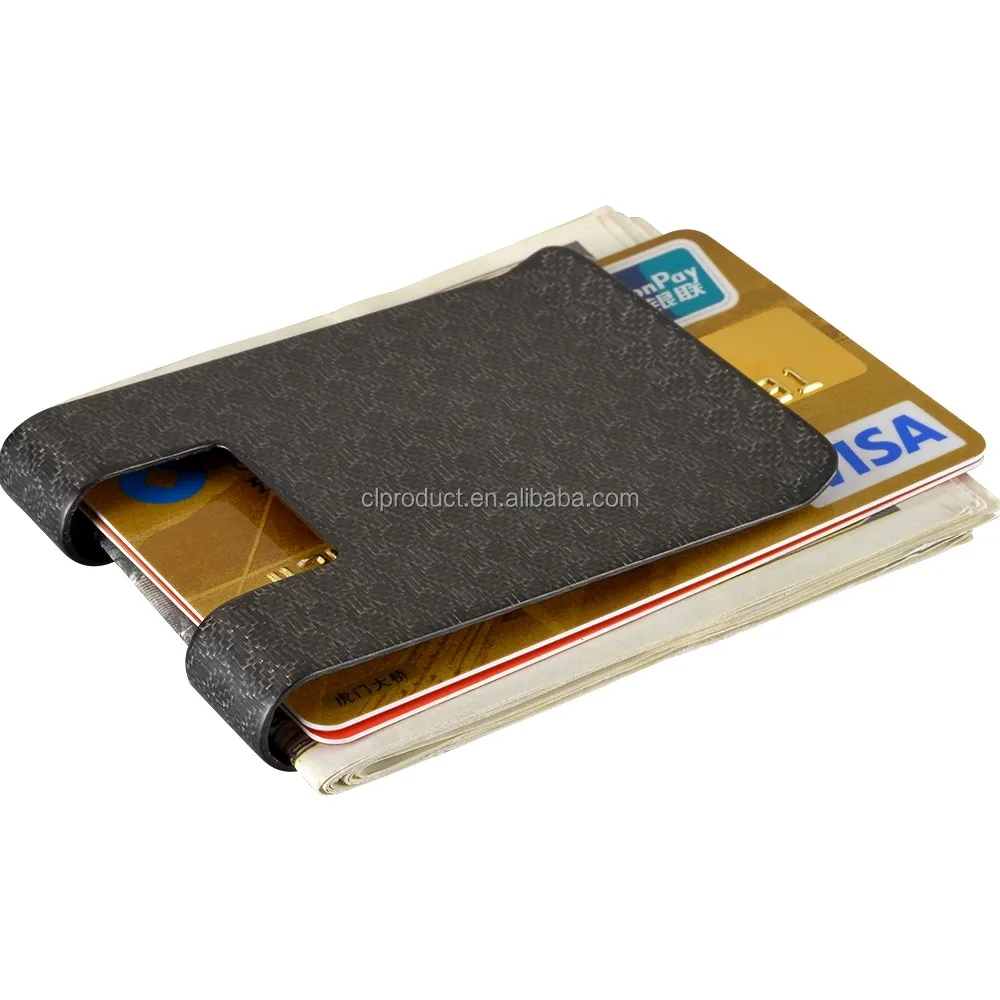 Superior Safe Carbon Fiber Money Clip Business Card Holder Rfid