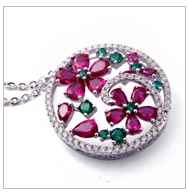 Ladies' Freshwater Pearl Ruby Jewelry Long Necklace With Kaulakoru