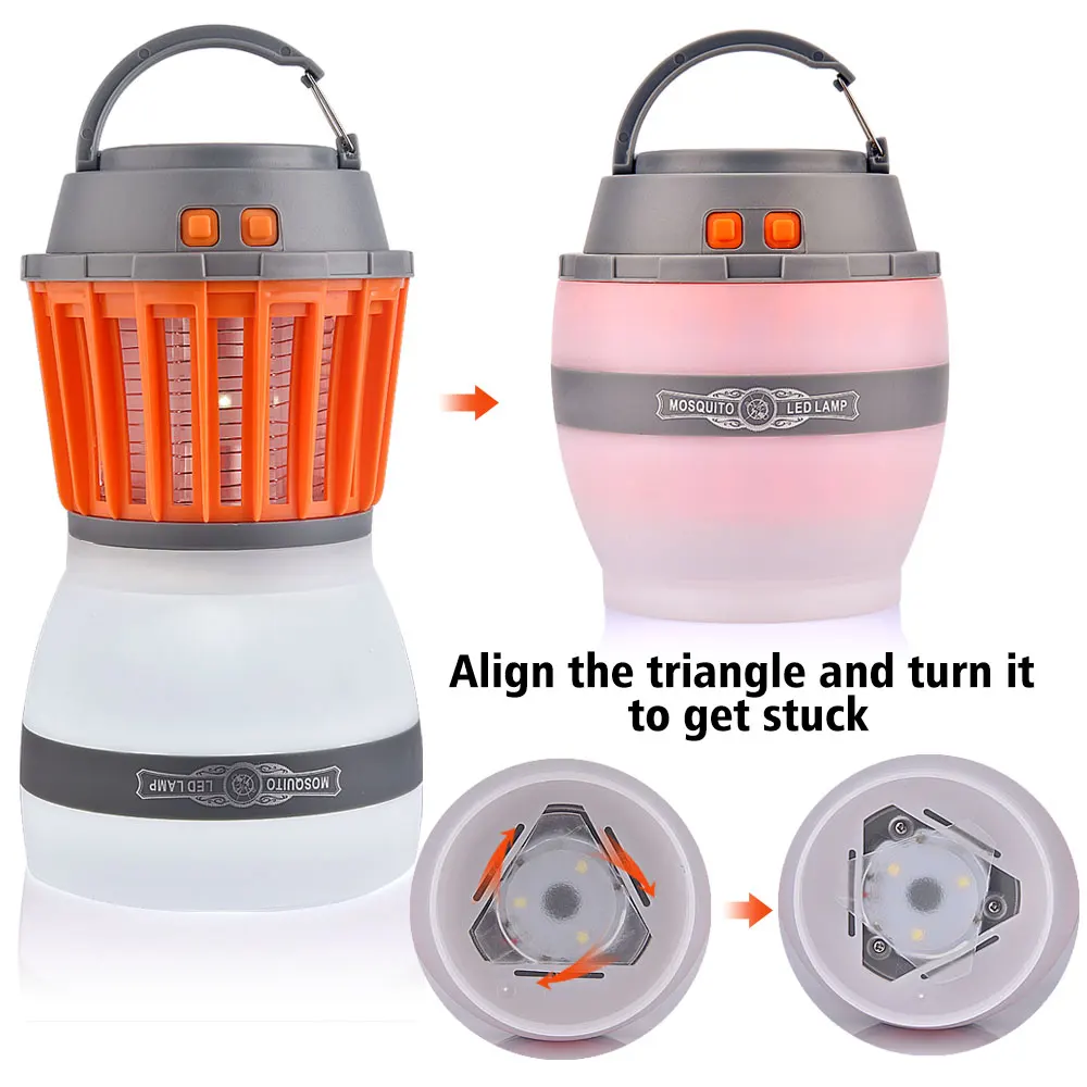Camping Light Rechargeable Insect Zapper Led Tent Lantern With Bug ...