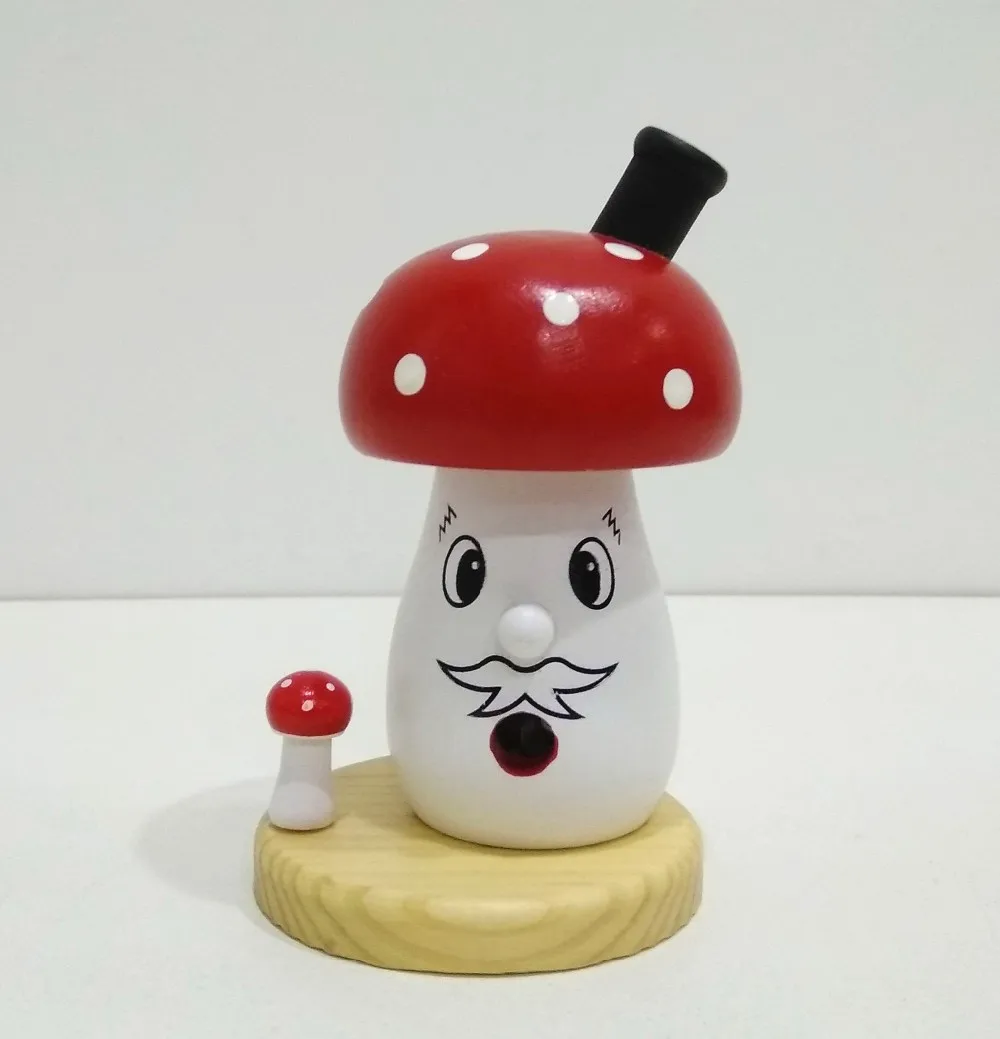 Traditional German Christmas Incense Smoker House Mushroom Handcrafted