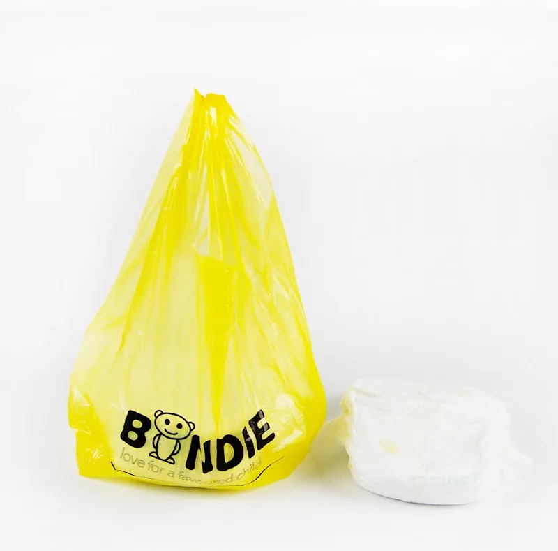 Biodegradable Easy Handle Scented Baby Plastic Nappy Bag With Custom