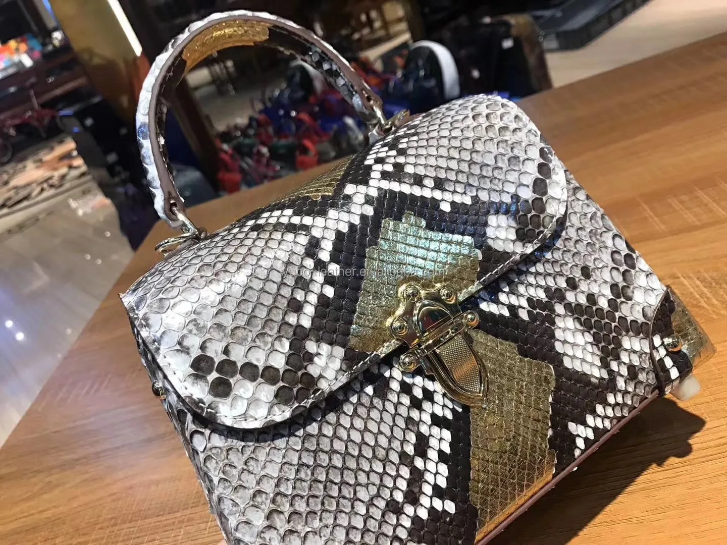 Luxury Exotic Skin Bags Genuine Python Leather Handbag For Women's ...