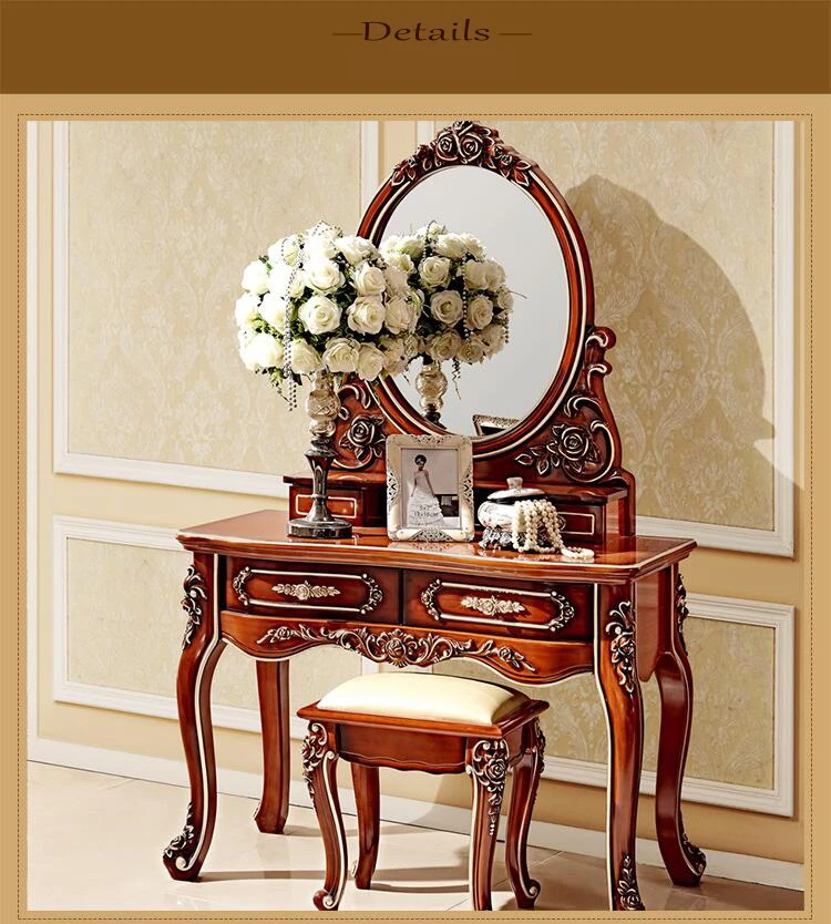 European mirror table antique bedroom dresser French furniture french dressing table pfy800